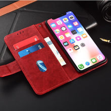 Load image into Gallery viewer, Luxury Flip wallet Leather Case For iphone 11 13 12 Pro 12Mini Card Holder Phone Cover Premium Leather iPhone 11 Pro Case Kickstand Card Holder Flip Leather Wallet Phone Case
