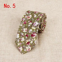 Load image into Gallery viewer, Luxury Flower Handmade Cotton Ties For Men Classic Colorful Printed Floral Designs Necktie For Wedding
