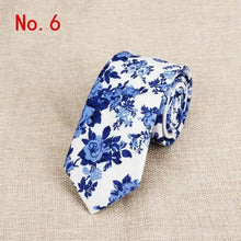 Load image into Gallery viewer, Luxury Flower Handmade Cotton Ties For Men Classic Colorful Printed Floral Designs Necktie For Wedding
