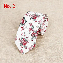Load image into Gallery viewer, Luxury Flower Handmade Cotton Ties For Men Classic Colorful Printed Floral Designs Necktie For Wedding
