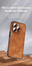将图片加载到图库查看器，Luxury Full Protection Bumper Shockproof Business Leather Phone Case For iPhone 14 13 12 11 Pro Max Plus Cover Slim Leather Luxury PU Flexible Bumper Non-Slip Grip Shockproof Full Body Protective Cover
