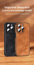 将图片加载到图库查看器，Luxury Full Protection Bumper Shockproof Business Leather Phone Case For iPhone 14 13 12 11 Pro Max Plus Cover Slim Leather Luxury PU Flexible Bumper Non-Slip Grip Shockproof Full Body Protective Cover
