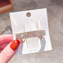 Load image into Gallery viewer, Luxury Full Rhinestone Crystals Gold Silver Ponytail Holder Buckle Hair Clips Elegant Women Sparkly Semicircle Metal Spring Hair Clips Barrette Accessories for Women
