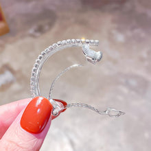 Load image into Gallery viewer, Luxury Full Rhinestone Crystals Gold Silver Ponytail Holder Buckle Hair Clips Elegant Women Sparkly Semicircle Metal Spring Hair Clips Barrette Accessories for Women
