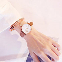 Load image into Gallery viewer, Luxury Girl Watch Student High School Small Fresh Watch Pink Cute Star Starry Sky Casual Leather Female Wrist Watch Leather Band Thin Minimalist Casual Simple Dress Watch
