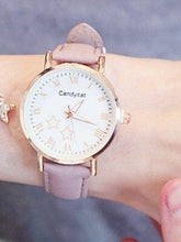Load image into Gallery viewer, Luxury Girl Watch Student High School Small Fresh Watch Pink Cute Star Starry Sky Casual Leather Female Wrist Watch Leather Band Thin Minimalist Casual Simple Dress Watch
