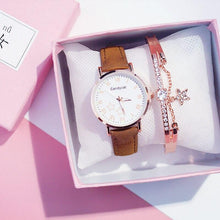 Load image into Gallery viewer, Luxury Girl Watch Student High School Small Fresh Watch Pink Cute Star Starry Sky Casual Leather Female Wrist Watch Leather Band Thin Minimalist Casual Simple Dress Watch

