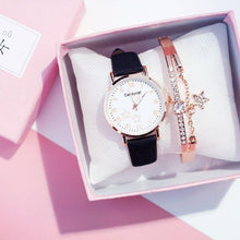 Load image into Gallery viewer, Luxury Girl Watch Student High School Small Fresh Watch Pink Cute Star Starry Sky Casual Leather Female Wrist Watch Leather Band Thin Minimalist Casual Simple Dress Watch
