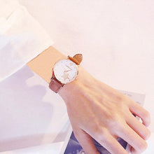 Load image into Gallery viewer, Luxury Girl Watch Student High School Small Fresh Watch Pink Cute Star Starry Sky Casual Leather Female Wrist Watch Leather Band Thin Minimalist Casual Simple Dress Watch
