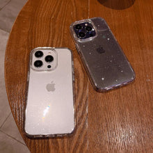 Load image into Gallery viewer, Luxury Glitter Bumper Clear Case for IPhone 14 13 12 11 Pro Max Mini X XS Max XR Cute Shining Shockproof Silicone Cover Hard Back Shockproof Protective Phone Cover For iPhone
