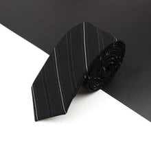 Load image into Gallery viewer, Luxury High Quality Black Grey Skinny Wool Tie For Men Business Meeting Necktie Fashionable Design Excellent Men Gift
