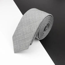 Load image into Gallery viewer, Luxury High Quality Black Grey Skinny Wool Tie For Men Business Meeting Necktie Fashionable Design Excellent Men Gift

