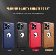 Load image into Gallery viewer, Luxury Leather Case for iPhone 14 13 12 11 Pro MAX XS XR 7 8 Plus Classic Silicone Phone Cover  Leather Case Thin Flexible Soft Grip Luxury PU Leather Cover for Men Durable Anti-Scratch Full Phone Cases
