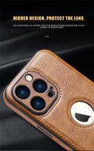 Load image into Gallery viewer, Luxury Leather Case for iPhone 14 13 12 11 Pro MAX XS XR 7 8 Plus Classic Silicone Phone Cover  Leather Case Thin Flexible Soft Grip Luxury PU Leather Cover for Men Durable Anti-Scratch Full Phone Cases
