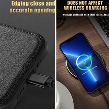 Load image into Gallery viewer, Luxury Leather Case for iPhone 14 13 12 11 Pro MAX XS XR 7 8 Plus Classic Silicone Phone Cover  Leather Case Thin Flexible Soft Grip Luxury PU Leather Cover for Men Durable Anti-Scratch Full Phone Cases
