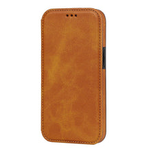 Load image into Gallery viewer, Luxury Leather Case Protect Cover For iPhone 13 12 Mini 11 Pro Max X XR XS Max Stand Flip Wallet Leather Magnetic Shockproof Flip Cover Classic Men Business Brown Phone Case
