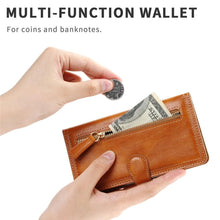 Load image into Gallery viewer, Luxury Leather Flip Wallet Case For iPhone 14 13 Pro MAX 11 12 Mini X XS XR Card Holder Stand Cover Shockproof PU Leather Wallet Card Holder Slots Cover Iphone Phone Case With Magnetic Buckle
