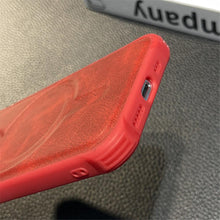 Load image into Gallery viewer, Luxury Leather Magnetic Wireless Charging Case For iPhone 14 11 12 13 Pro Max X XS XR 8 7 Plus Shockproof Soft Cover Shockproof Unique Vintage Design Leather Case For iPhone
