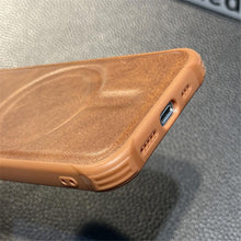 Load image into Gallery viewer, Luxury Leather Magnetic Wireless Charging Case For iPhone 14 11 12 13 Pro Max X XS XR 8 7 Plus Shockproof Soft Cover Shockproof Unique Vintage Design Leather Case For iPhone

