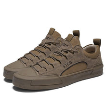 将图片加载到图库查看器，Luxury Leather Men's Sneakers Lace Up Mens Casual Outdoor Canvas Shoes Handmade Fashion Walking Sneakers Comfortable Modern Design Sneakers For Man
