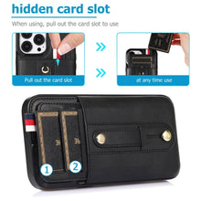 Load image into Gallery viewer, Luxury Leather Phone Case For iPhone 14 13 12 Mini 11 Pro X XS Max XR Business Elegant Men Wallet Card Slot Cover Wallet Case With Card Holder PU Leather iPhone Case
