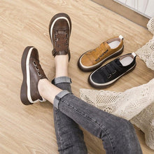 将图片加载到图库查看器，Luxury Leather Womens Sneakers Spring Shoes New Genuine Leather Casual Women Fashion Flat Girl Student Shoes Comfortable Women's Casual Flats Elegant Soft Walking Sneakers
