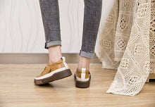 将图片加载到图库查看器，Luxury Leather Womens Sneakers Spring Shoes New Genuine Leather Casual Women Fashion Flat Girl Student Shoes Comfortable Women's Casual Flats Elegant Soft Walking Sneakers
