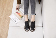 将图片加载到图库查看器，Luxury Leather Womens Sneakers Spring Shoes New Genuine Leather Casual Women Fashion Flat Girl Student Shoes Comfortable Women's Casual Flats Elegant Soft Walking Sneakers
