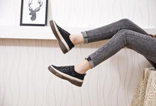 将图片加载到图库查看器，Luxury Leather Womens Sneakers Spring Shoes New Genuine Leather Casual Women Fashion Flat Girl Student Shoes Comfortable Women's Casual Flats Elegant Soft Walking Sneakers

