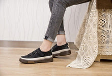 将图片加载到图库查看器，Luxury Leather Womens Sneakers Spring Shoes New Genuine Leather Casual Women Fashion Flat Girl Student Shoes Comfortable Women's Casual Flats Elegant Soft Walking Sneakers
