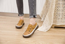 将图片加载到图库查看器，Luxury Leather Womens Sneakers Spring Shoes New Genuine Leather Casual Women Fashion Flat Girl Student Shoes Comfortable Women's Casual Flats Elegant Soft Walking Sneakers
