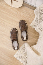 将图片加载到图库查看器，Luxury Leather Womens Sneakers Spring Shoes New Genuine Leather Casual Women Fashion Flat Girl Student Shoes Comfortable Women's Casual Flats Elegant Soft Walking Sneakers
