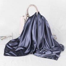 Load image into Gallery viewer, Luxury Long Soft Square Silk Scarves Lightweight Elegant Satin Silk Soft Head Wrap Escharpe Hijab Scarf Muslim Female Silky Shawls Wrap Hair Head Scarves Bandanna For  Women 90*90cm
