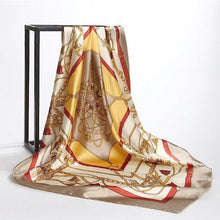 Load image into Gallery viewer, Luxury Long Soft Square Silk Scarves Lightweight Elegant Satin Silk Soft Head Wrap Escharpe Hijab Scarf Muslim Female Silky Shawls Wrap Hair Head Scarves Bandanna For  Women 90*90cm
