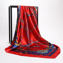 Load image into Gallery viewer, Luxury Long Soft Square Silk Scarves Lightweight Elegant Satin Silk Soft Head Wrap Escharpe Hijab Scarf Muslim Female Silky Shawls Wrap Hair Head Scarves Bandanna For  Women 90*90cm
