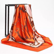 Load image into Gallery viewer, Luxury Long Soft Square Silk Scarves Lightweight Elegant Satin Silk Soft Head Wrap Escharpe Hijab Scarf Muslim Female Silky Shawls Wrap Hair Head Scarves Bandanna For  Women 90*90cm
