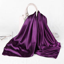 Load image into Gallery viewer, Luxury Long Soft Square Silk Scarves Lightweight Elegant Satin Silk Soft Head Wrap Escharpe Hijab Scarf Muslim Female Silky Shawls Wrap Hair Head Scarves Bandanna For  Women 90*90cm
