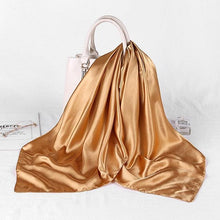 Load image into Gallery viewer, Luxury Long Soft Square Silk Scarves Lightweight Elegant Satin Silk Soft Head Wrap Escharpe Hijab Scarf Muslim Female Silky Shawls Wrap Hair Head Scarves Bandanna For  Women 90*90cm
