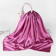 Load image into Gallery viewer, Luxury Long Soft Square Silk Scarves Lightweight Elegant Satin Silk Soft Head Wrap Escharpe Hijab Scarf Muslim Female Silky Shawls Wrap Hair Head Scarves Bandanna For  Women 90*90cm
