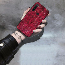Load image into Gallery viewer, Luxury Marble Gold Foil Phone Case For Xiaomi Redmi Note 9 9S 8 8T 7 6 5 Pro 9A 9C 8A 7A 6A 10X 5G Coque Soft Silicone Cover Luxury Marble Pattern Bling Shell Back Mirror Glass Case Cover with Soft Bumper and Hybrid Technology
