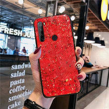 Load image into Gallery viewer, Luxury Marble Gold Foil Phone Case For Xiaomi Redmi Note 9 9S 8 8T 7 6 5 Pro 9A 9C 8A 7A 6A 10X 5G Coque Soft Silicone Cover Luxury Marble Pattern Bling Shell Back Mirror Glass Case Cover with Soft Bumper and Hybrid Technology
