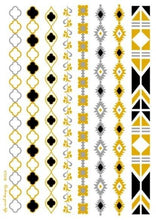 将图片加载到图库查看器，Luxury Metallic Temporary Tattoo Gold Silver Flower Sticker Long Lasting Gold Design For Womens

