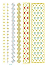 将图片加载到图库查看器，Luxury Metallic Temporary Tattoo Gold Silver Flower Sticker Long Lasting Gold Design For Womens
