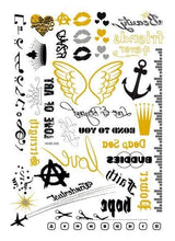 将图片加载到图库查看器，Luxury Metallic Temporary Tattoo Gold Silver Flower Sticker Long Lasting Gold Design For Womens
