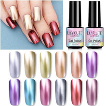 Load image into Gallery viewer, Luxury Metallic Womens Nail Polish Silver Rose Permanent UV Gel Nail Varnish Elegant Luxury Metal Effect More Collor For Girls
