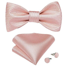 将图片加载到图库查看器，Luxury Pink Solid Men Bow Tie Silk Business Wedding Elegant Bowtie For Men Unique Desing For Every Occasion

