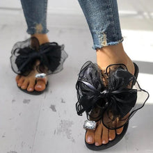 将图片加载到图库查看器，Luxury Shiny Rhinestone Summer Cute Bowtie Decorate Non-Slip Sandals Slipper Flats Mules Casual Fashion Beach Flip Flops Bow Sandals Rubber Flat Summer Beach Rain Shoes
