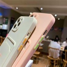 Load image into Gallery viewer, Luxury Silicone Phone Case for iphone 13 Pro Max 12 11 X XS XR Card Holder Wallet Soft Cover Cute Back Storage Stylish Silicone Case Smartphone Case
