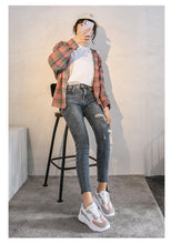 Load image into Gallery viewer, Luxury Sneakers Women Thick Bottom Round Toe Breathing Chunky Platform Sneakers Fashion Breathable Lightweight Comfortable Sneakers Non-Slip Girl Tennis Running Walking Shoes
