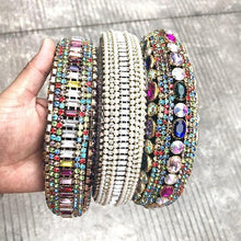Load image into Gallery viewer, Luxury  Sparkly Padded Rhinestones Headbands Full Crystal Hairbands Wide Headwear White Gorgeous Hair Accessories For Women
